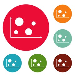 Finance diagram icons circle set vector isolated on white background