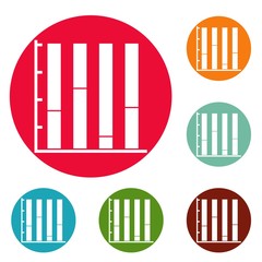 New chart icons circle set vector isolated on white background