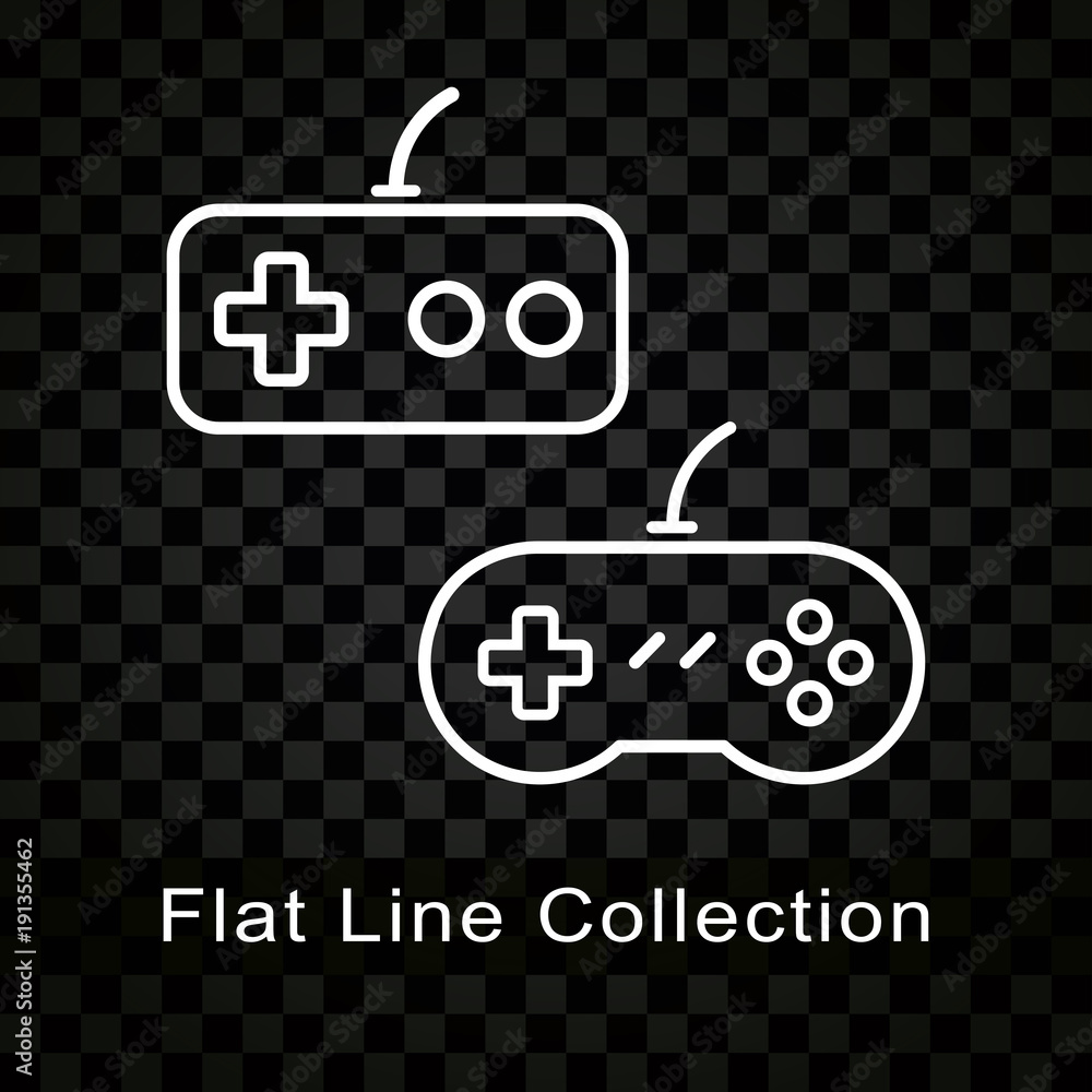 Poster videogame controllers icons on checkered background