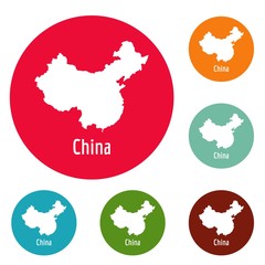 China map in black. Simple illustration of China map vector isolated on white background