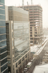 rare wintry mix around charlotte city streets in north carolina