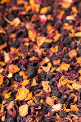 texture of dry floral berry tea