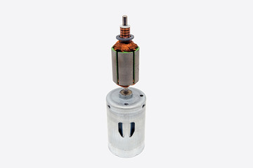 Core and Coil of an Electric Motor - Isolated Close Up