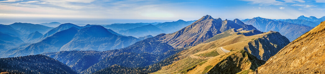 Obraz premium Autumn in the mountains of Krasnaya Polyana. Sochi, Russia