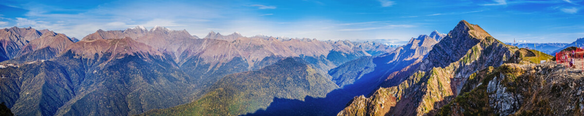 Mountain peaks on a clear day, near the city of Sochi. Russia