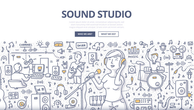 Sound Studio Doodle Concept