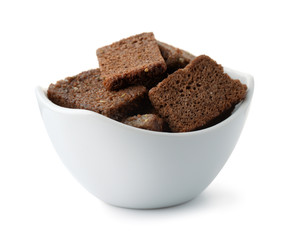 Garlic butter rye croutons