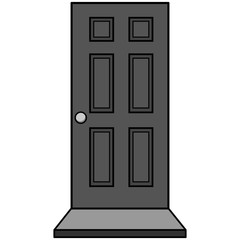Door with Door Mat Illustration - A vector cartoon illustration of a Door with Door Mat.