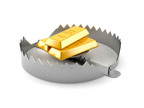 Gold ingots on bear trap