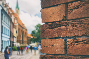 Red bricks in the old town of Riga