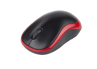 Black and white wireless mouse with isolated with clipping path.