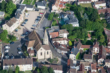 Fototapeta premium vue aérienne d'un village dans l'Orne en France
