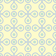 Geometric seamless pattern. Beige background with blue and green elements
