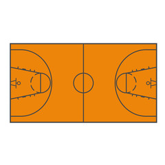 Basketball field layout - playing field scheme, top view