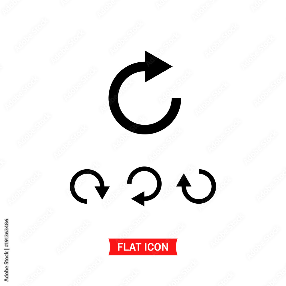 Poster restart vector icon, refresh symbol set