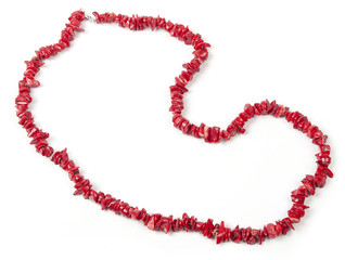 Necklace with stones on a white background. Bijouterie. Women's accessories. Necklace on the neck. Valuable jewelry.Decorating for women.Women's accessories isolated white background