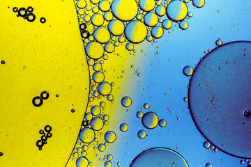 Colorful background of oil drops on the water surface.