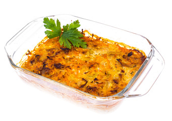 Casserole in glass form