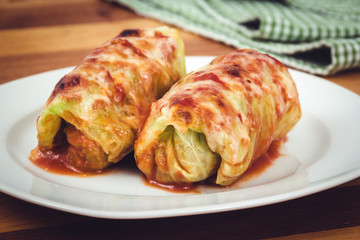 stuffed cabbage rolls in pot