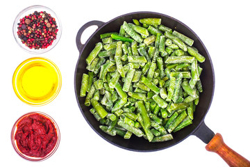 Dishes from frozen green beans