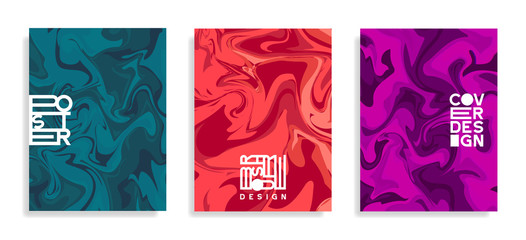 Modern poster templates. Lliquid colors. Abstract marble vector background. Cover, brochure, flyer trendy design.