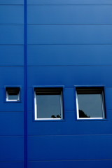 Blue building with windows