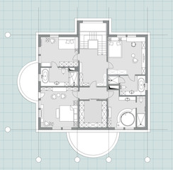 Standard living room furniture symbols set
