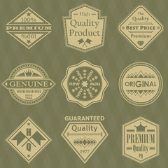 Set of vintage retro labels and stamps. Vector collection