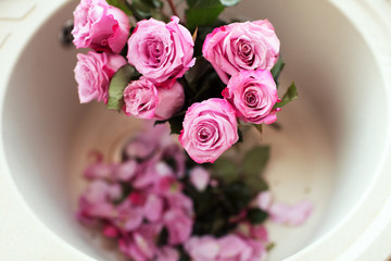 bouquet of pink roses