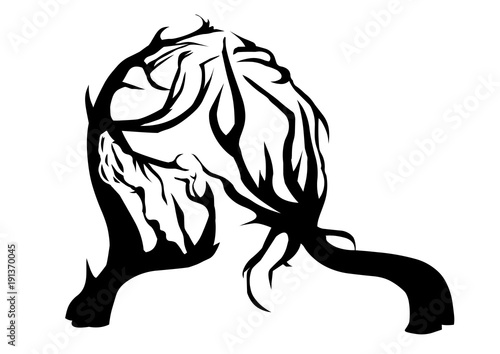 Trees As A Girl Optical Illusion Two Meanings In One Illustration Two Images In One Picture Wall Mural Anna