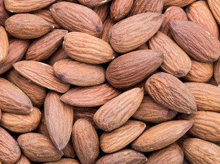 almonds background. 