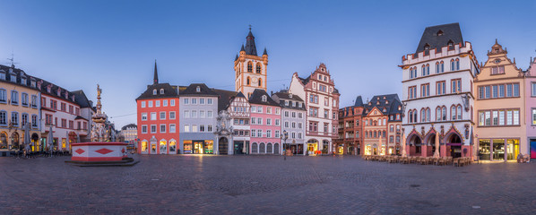 Twilight panorama of the historic city of Trier, Rheinland-Pfalz, Germany - obrazy, fototapety, plakaty
