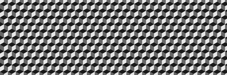 horizontal elegant black and gray hexagon pattern abstract background and design