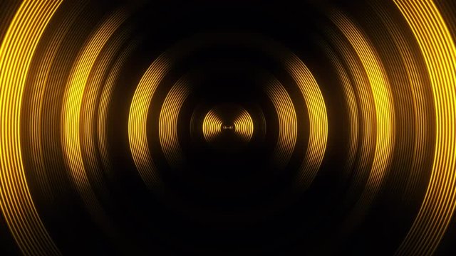 Seamless Gold Circular Waves Tunnel VJ Loop Motion Background