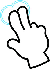 タッチジェスチャ　二本指で長押し