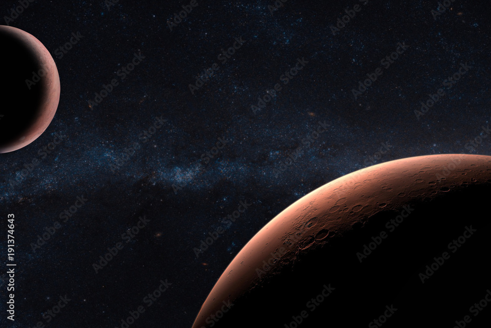 Wall mural mars. planets in solar system. elements of this image furnished by nasa.