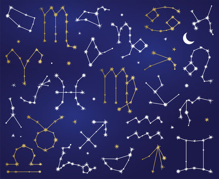 Vector Collection of Zodiac Sign Constellations