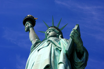 Fototapeta premium The Statue of Liberty on Liberty Island in New York Harbor in New York City, United States