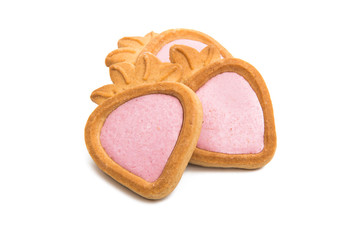 strawberry cookie isolated