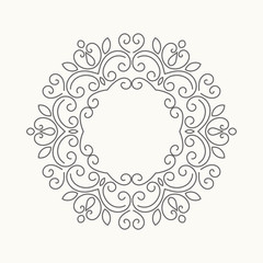 Elegant hand drawn retro floral frame