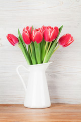 Red tulip flowers bouquet