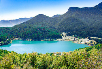 Fototapeta premium Lake Doxa is an artificial lake at an altitude of 900 meters, located in Ancient Feneos of Korinthia