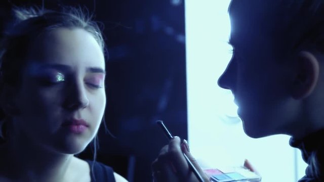 Make up of closed eyes the beautiful women