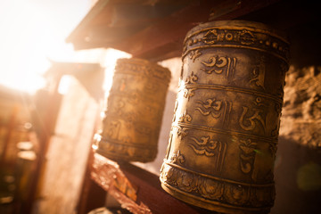 Buddhist prayer drums