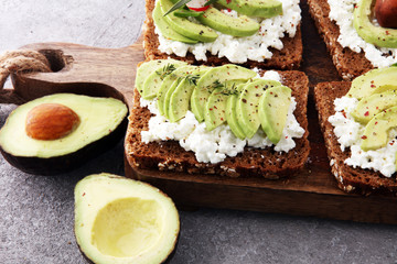 sliced avocado on toast bread with spices