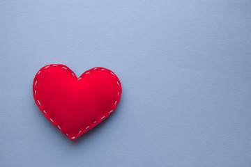 Material toy in form of heart of Valentine's day