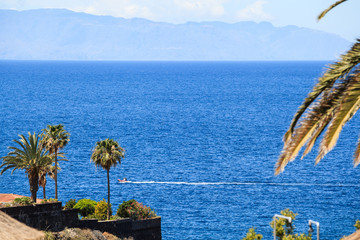 residential apartments of Los Gigantes, Tenerife, Spain. La Gomera island