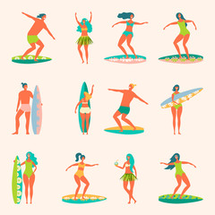 people with surfers