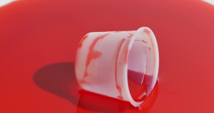 Overdose on Drugs Represented by Falling Cup Into Drugs, 4K