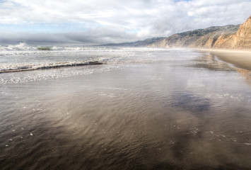 Beautiful empty beaches at sunrise in Point Reyes, California